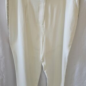 #300 Kate & Mallory White Trousers with Silver Accents